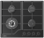 Газовая варочная панель MIDEA MG697TGB Газовая варочная панель MIDEA MG697TGB