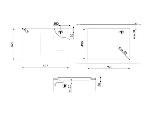 Индукционная варочная панель SMEG SISL7844X