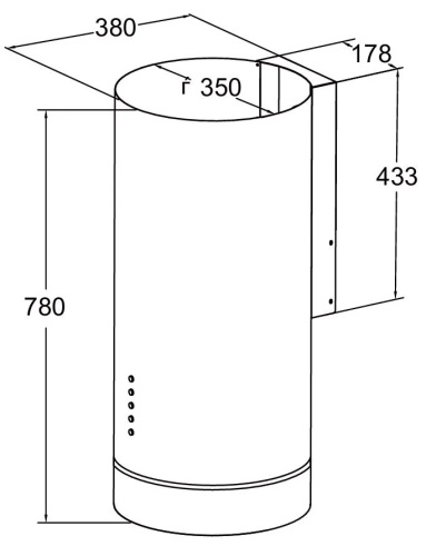 Вытяжка  MEFERI TUBE35GOLD COMFORT