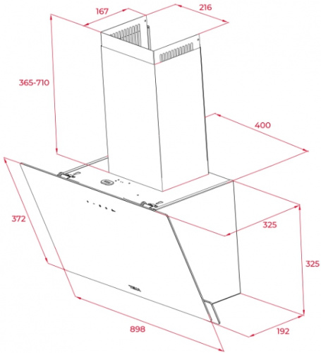Вытяжка ТЕКА DVN 94030 TTC WHITE